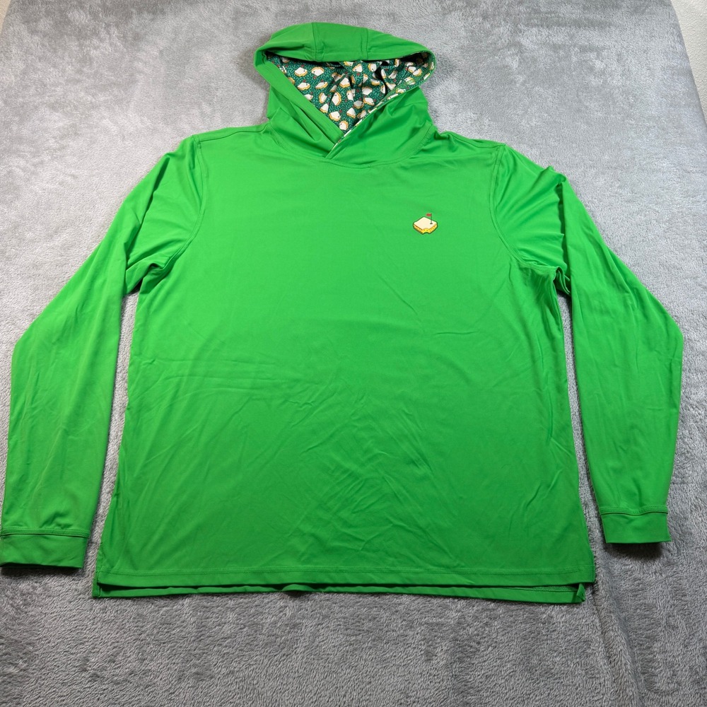 Pins & Aces Golf Hoodie Mens XXL Green Pimento Cheese Sandwich Pattern